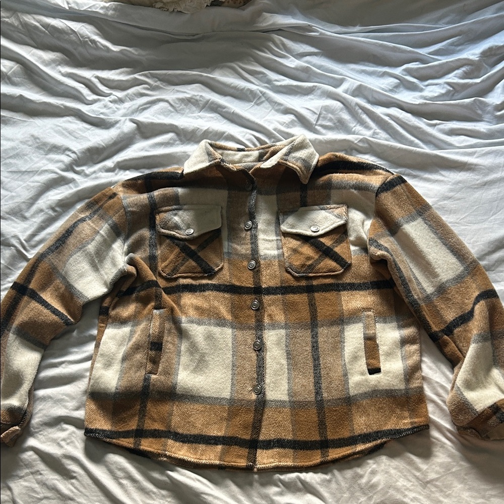 Shacket warm and cozy Brown Plaid jacket